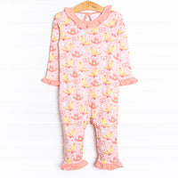 Giddy Up Gal Ruffle Romper, Pink