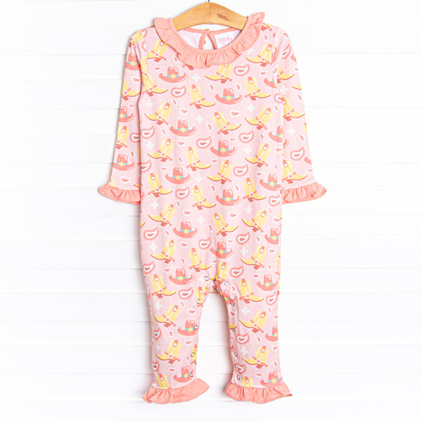 Giddy Up Gal Ruffle Romper, Pink