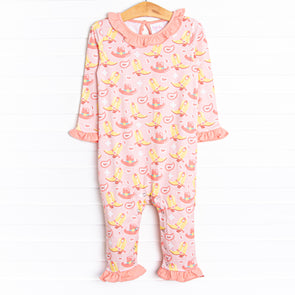 Giddy Up Gal Ruffle Romper, Pink