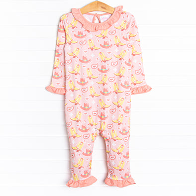 Giddy Up Gal Ruffle Romper, Pink