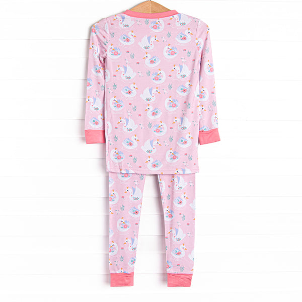Swan Lake Slumber Bamboo Pajama Set, Pink