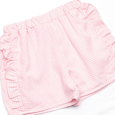 Garden Party Petals Ruffle Short Set, Pink