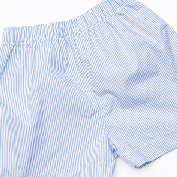 Little Mouse Trio Short Set, Blue Stripe