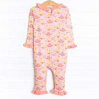Giddy Up Gal Ruffle Romper, Pink