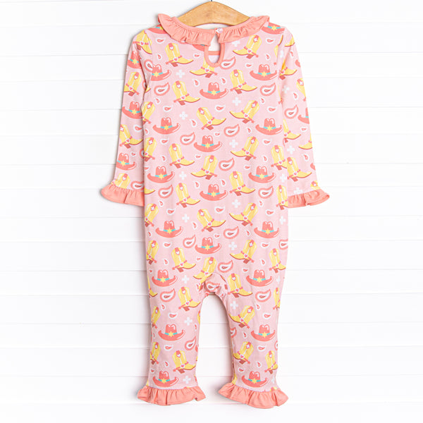 Giddy Up Gal Ruffle Romper, Pink