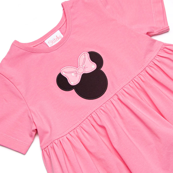 Magical Mouse Applique Pocket Dress, Pink