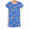 Rest and Reels Bamboo Pajama Short Set, Blue