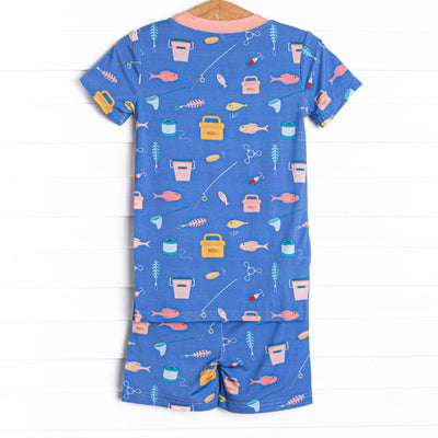 Rest and Reels Bamboo Pajama Short Set, Blue