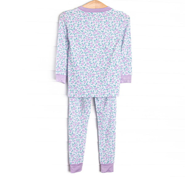 Farmer Market Florals Bamboo Pajama Set, Purple