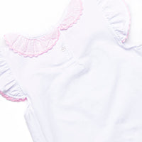 Ric Rac Reptile Applique Ruffle Short Set, Pink