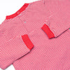 Down, Set, Hike Applique Short Romper, Red