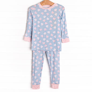 Valentine Blues Bamboo Pajama Set, Blue