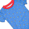 Persian Blue Petals Bamboo Pajama Short Set, Blue