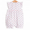 Polka Dot Petunia Bubble Romper, Pink