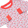 Raspberry Blooms Bamboo Pajama Set, Red