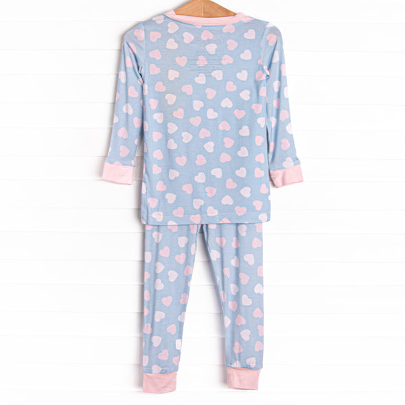 Valentine Blues Bamboo Pajama Set, Blue
