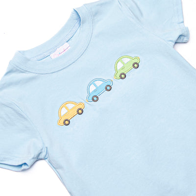 Life is a Highway Applique Short Set, Blue