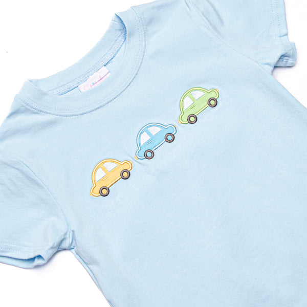 Life is a Highway Applique Short Set, Blue