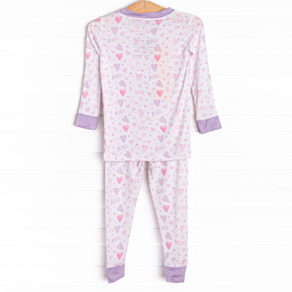 X's and O's Bamboo Pajama Set, Purple