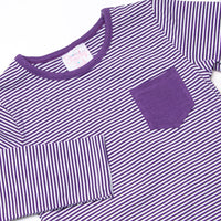 Down, Set, Hike Long Sleeve Short Set, Purple