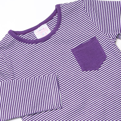 Down, Set, Hike Long Sleeve Short Set, Purple