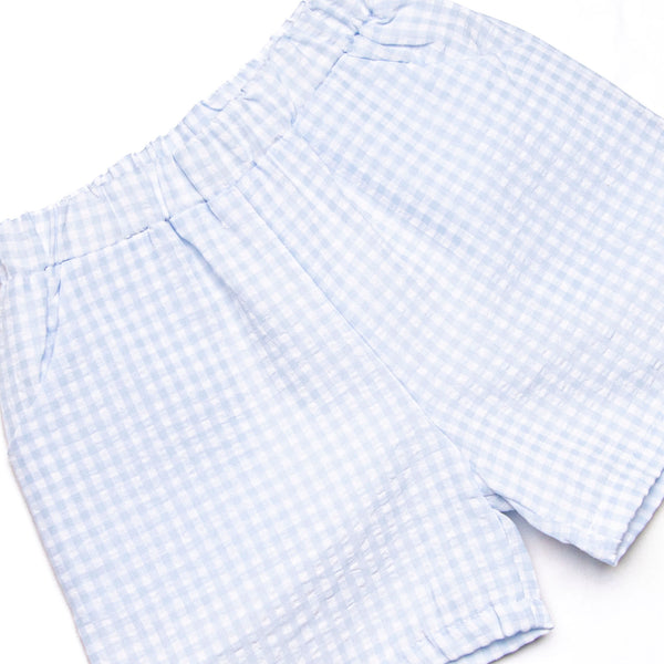 Life is a Highway Applique Short Set, Blue