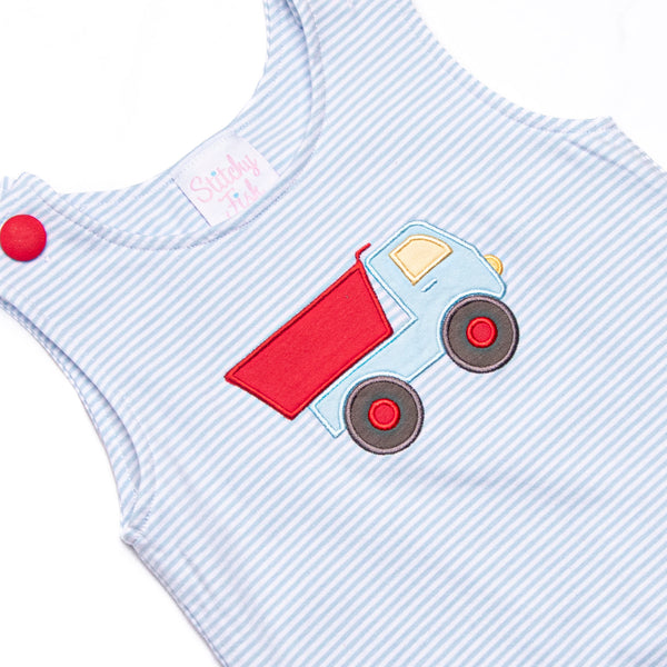 Heavy Haul Applique Jon Jon, Blue Stripe