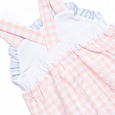 By the Beach Applique Ruffle Short Set, Pink