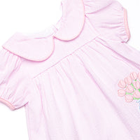 Garden Party Petals Applique Ruffle Short Set, Pink