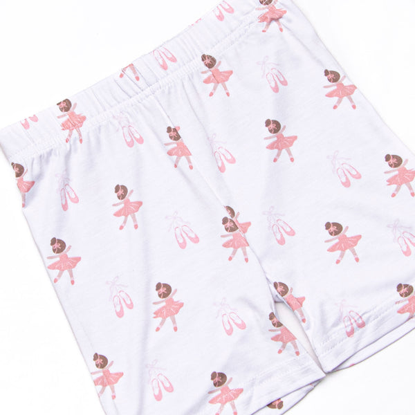 Bedtime Twirls Bamboo Pajama Short Set, Pink