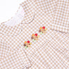 Thanksgiving Day Embroidered Long Sleeve Bubble, Tan