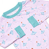 Teal Twirls Bamboo Pajama Set, Pink