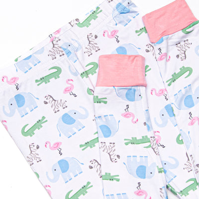 Zoo Park Pals Bamboo Pajama Set, Pink
