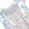 Blooming Bows Smocked Bubble, Blue