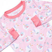 Swan Lake Slumber Bamboo Pajama Set, Pink