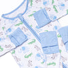 Zoo Park Pals Bamboo Zippy Pajama, Blue