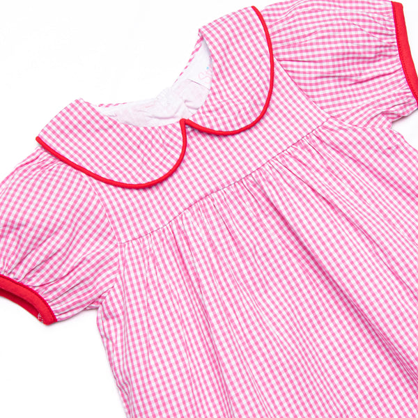 A+ Honor Roll Applique Collared Dress, Pink