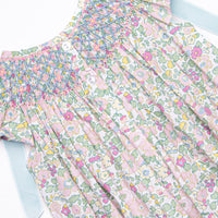 Blooming Bows Smocked Bubble, Blue