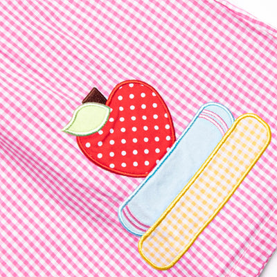 A+ Honor Roll Applique Collared Dress, Pink