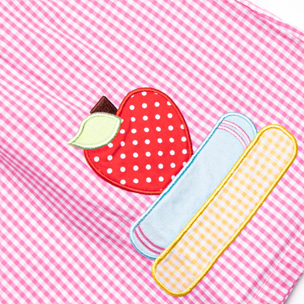 A+ Honor Roll Applique Collared Dress, Pink