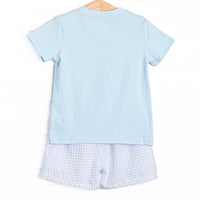 Life is a Highway Applique Short Set, Blue