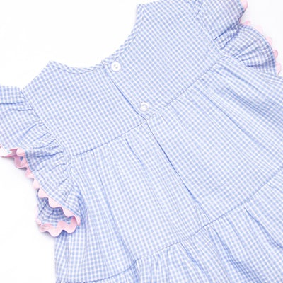 Summer Blues Tiered Ruffle Short Set, Blue