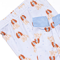 Sleepy Spaniel Bamboo Pajama Set, Blue