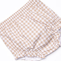 Thanksgiving Day Scalloped Bib Diaper Set, Tan