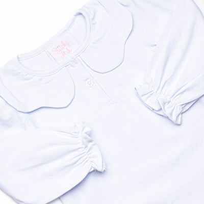 Samantha Scalloped Collar Long Sleeve Top, (2 Colors)