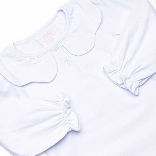 Samantha Scalloped Collar Long Sleeve Top, (2 Colors)
