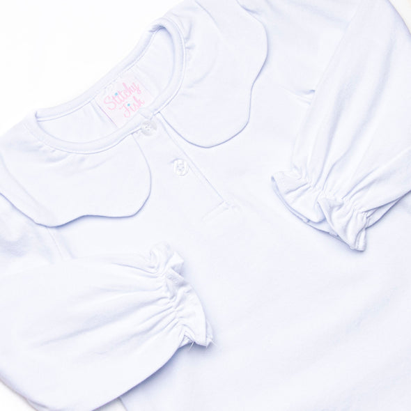 Samantha Scalloped Collar Long Sleeve Top, (2 Colors)