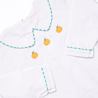 Prim Pumpkins Embroidered Short Set, Green