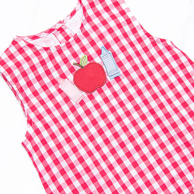 Arts and Crafts Apple Applique Diaper Set, Red