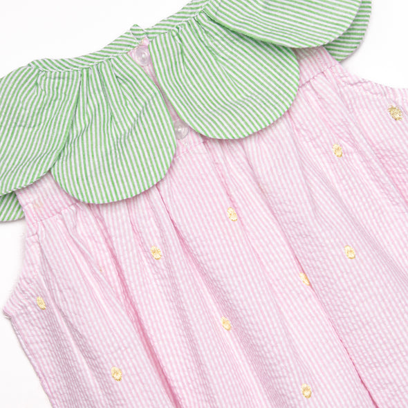 Little Berry Embroidered Bubble, Pink